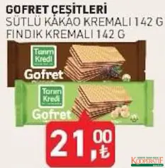 TARIM KREDİ GOFRET ÇEŞİTLERİ 142 G fiyat ve kampanya bilgisi